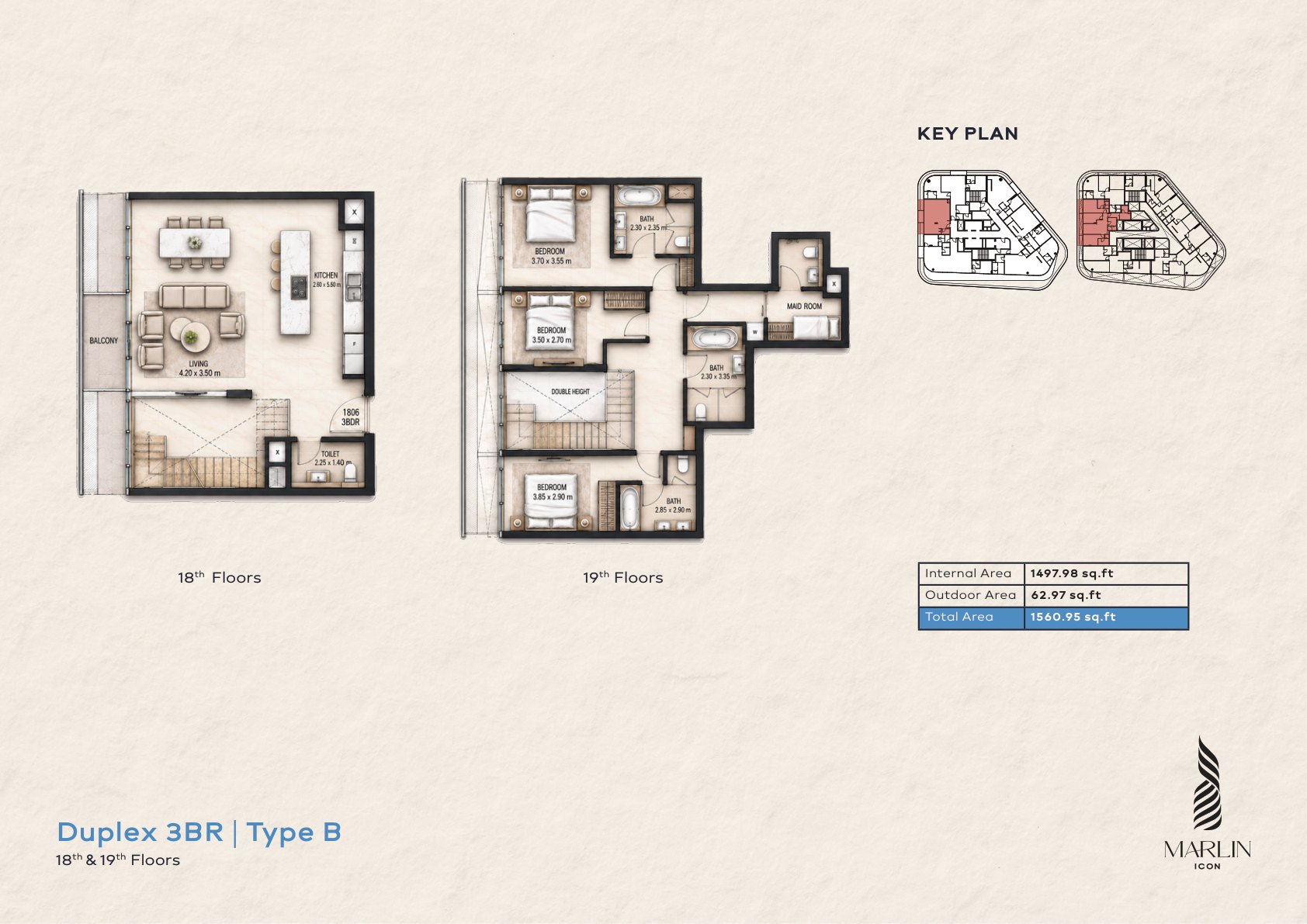 3-bedroom duplex, Type B